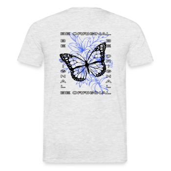 BE ORRIGINAL - Männer T-Shirt - Grau meliert - Hinten - AI Model Male 178 dark (178cm)