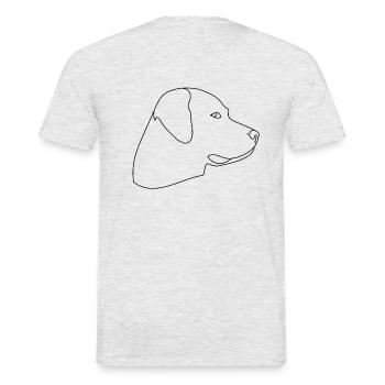 Hund - Männer T-Shirt - Grau meliert - Hinten - AI Model Male 178 dark (178cm)