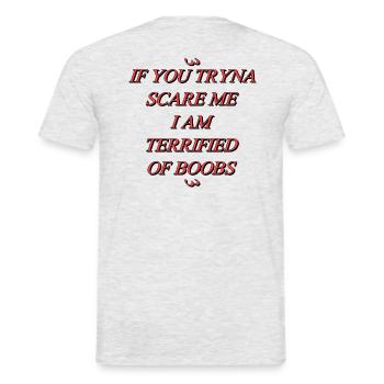 Scare me if you can - Men's T-Shirt - heather grey - Back - AI Model Male 178 dark (178cm)