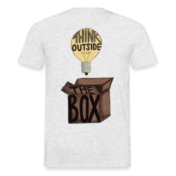 Think outside the box - Men's T-Shirt - heather grey - Back - AI Model Male 178 dark (178cm)