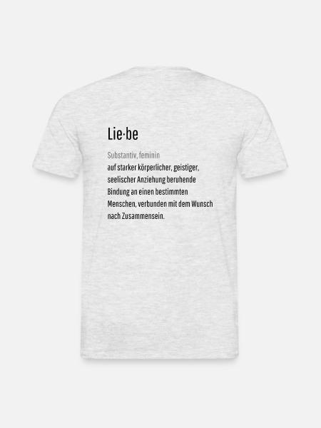 Liebe - Defnition - Männer T-Shirt - Grau meliert