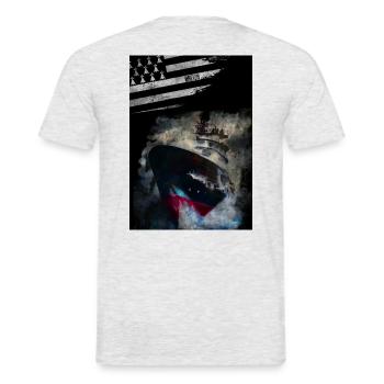 Bretagne Breizh abeille bourbon - T-shirt homme - gris chiné - Dos - AI Model Male 178 dark (178cm)