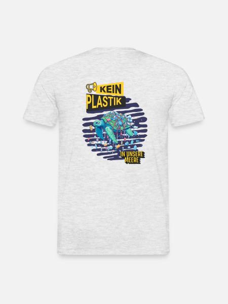 Umweltschutz Kein Plastik in unsere Meere - Männer T-Shirt - Grau meliert