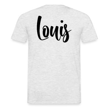 Name - Louis - Men's T-Shirt - heather grey - Back - AI Model Male 178 dark (178cm)