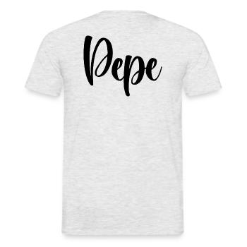 Name - Pepe - Men's T-Shirt - heather grey - Back - AI Model Male 178 dark (178cm)