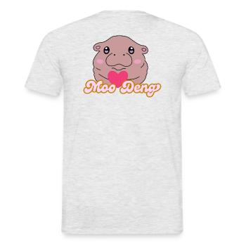 Moo Deng - Men's T-Shirt - heather grey - Back - AI Model Male 178 dark (178cm)