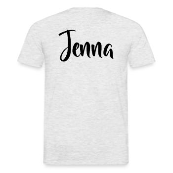 Nom - Jenna - T-shirt homme - gris chiné - Dos - AI Model Male 178 dark (178cm)