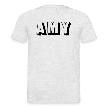 Name - Amy - Men's T-Shirt - heather grey - Back - AI Model Male 178 dark (178cm)