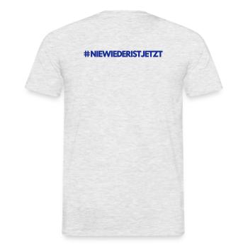nie wieder ist jetzt (hashtag Design) - Männer T-Shirt - Grau meliert - Hinten - AI Model Male 178 dark (178cm)