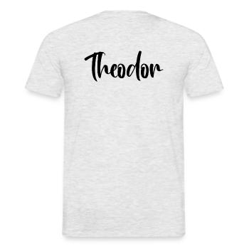 Name - Theodor - Men's T-Shirt - heather grey - Back - AI Model Male 178 dark (178cm)