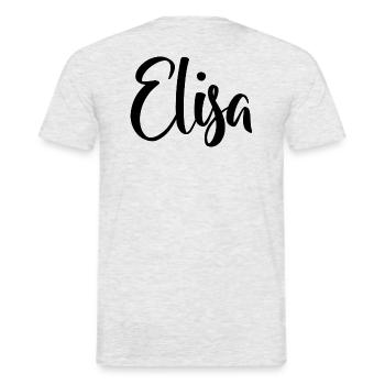 Name - Elisa - Men's T-Shirt - heather grey - Back - AI Model Male 178 dark (178cm)