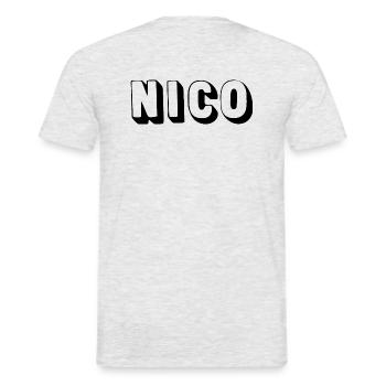 Name - Nico - Men's T-Shirt - heather grey - Back - AI Model Male 178 dark (178cm)