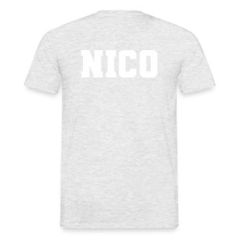 Name - Nico - Men's T-Shirt - heather grey - Back - AI Model Male 178 dark (178cm)