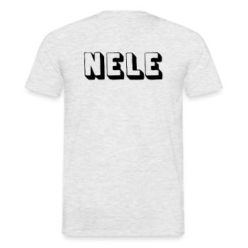 Name - Nele - Männer T-Shirt - Grau meliert - Hinten - AI Model Male 178 dark (178cm)