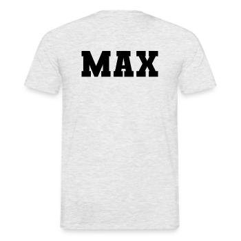 Name - Max - Männer T-Shirt - Grau meliert - Hinten - AI Model Male 178 dark (178cm)