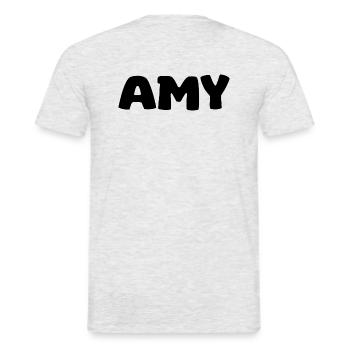 Name - Amy - Men's T-Shirt - heather grey - Back - AI Model Male 178 dark (178cm)