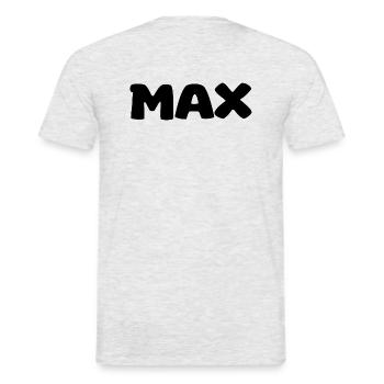 Name - Max - Männer T-Shirt - Grau meliert - Hinten - AI Model Male 178 dark (178cm)