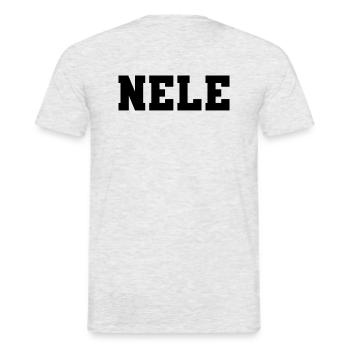 Name - Nele - Männer T-Shirt - Grau meliert - Hinten - AI Model Male 178 dark (178cm)