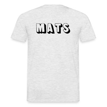 Name - Mats - Men's T-Shirt - heather grey - Back - AI Model Male 178 dark (178cm)