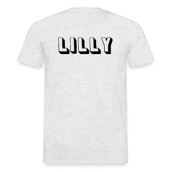 Name - Lilly - Men's T-Shirt - heather grey - Back - AI Model Male 178 dark (178cm)