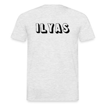 Name - Ilyas - Men's T-Shirt - heather grey - Back - AI Model Male 178 dark (178cm)