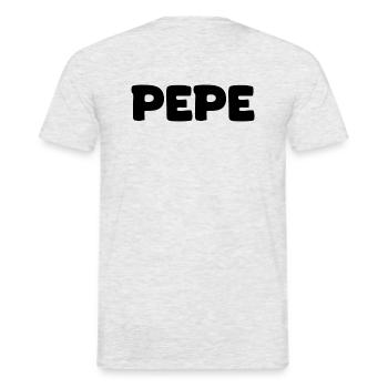 Name - Pepe - Men's T-Shirt - heather grey - Back - AI Model Male 178 dark (178cm)