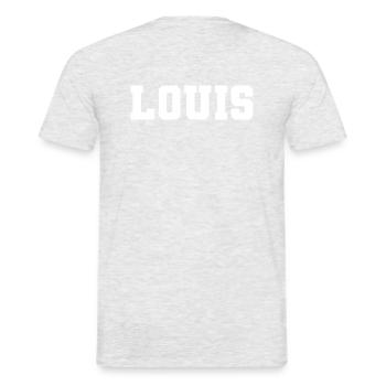 Name - Louis - Men's T-Shirt - heather grey - Back - AI Model Male 178 dark (178cm)
