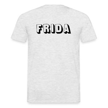 Name - F r i d a - Men's T-Shirt - heather grey - Back - AI Model Male 178 dark (178cm)