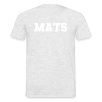 Name - Mats - Men's T-Shirt - heather grey - Back - AI Model Male 178 dark (178cm)