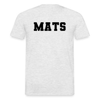 Name - Mats - Men's T-Shirt - heather grey - Back - AI Model Male 178 dark (178cm)