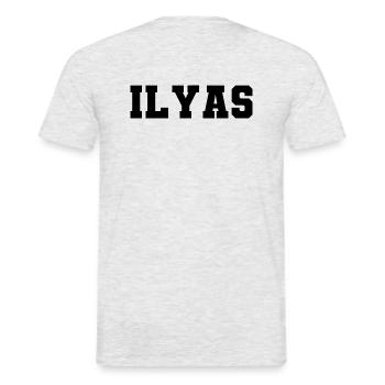 Name - Ilyas - Men's T-Shirt - heather grey - Back - AI Model Male 178 dark (178cm)