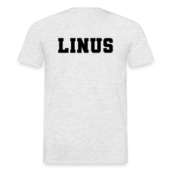Name - Linus - Men's T-Shirt - heather grey - Back - AI Model Male 178 dark (178cm)