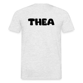 Name - Thea - Männer T-Shirt - Grau meliert - Hinten - AI Model Male 178 dark (178cm)
