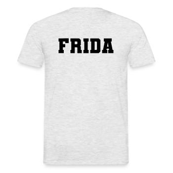 Name - F r i d a - Men's T-Shirt - heather grey - Back - AI Model Male 178 dark (178cm)