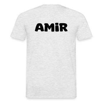 Nom - Amir - T-shirt homme - gris chiné - Dos - AI Model Male 178 dark (178cm)