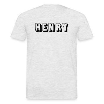 Name - Henry - Men's T-Shirt - heather grey - Back - AI Model Male 178 dark (178cm)
