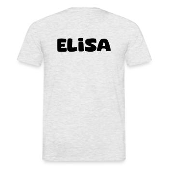 Name - Elisa - Men's T-Shirt - heather grey - Back - AI Model Male 178 dark (178cm)