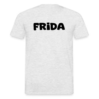 Name - F r i d a - Men's T-Shirt - heather grey - Back - AI Model Male 178 dark (178cm)