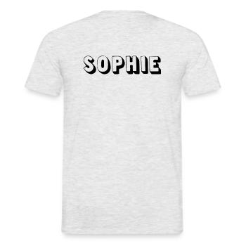 Name - Sophie - Men's T-Shirt - heather grey - Back - AI Model Male 178 dark (178cm)