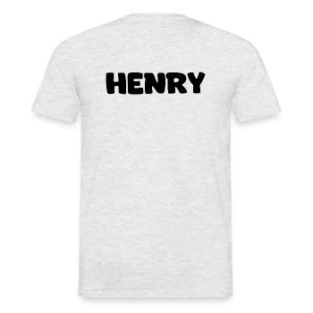 Name - Henry - Men's T-Shirt - heather grey - Back - AI Model Male 178 dark (178cm)