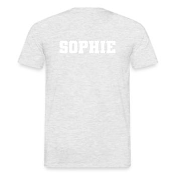 Name - Sophie - Men's T-Shirt - heather grey - Back - AI Model Male 178 dark (178cm)