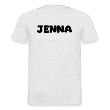 Nom -Jenna - T-shirt homme - gris chiné - Dos - AI Model Male 178 dark (178cm)