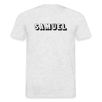 Name - Samuel - Men's T-Shirt - heather grey - Back - AI Model Male 178 dark (178cm)