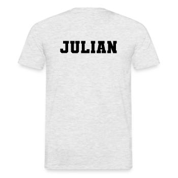 Name - Julian - Männer T-Shirt - Grau meliert - Hinten - AI Model Male 178 dark (178cm)