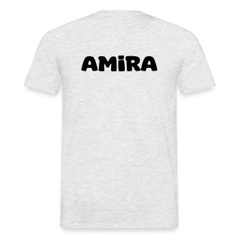 Name - Amira - Männer T-Shirt - Grau meliert - Hinten - AI Model Male 178 dark (178cm)