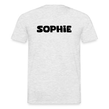 Name - Sophie - Men's T-Shirt - heather grey - Back - AI Model Male 178 dark (178cm)