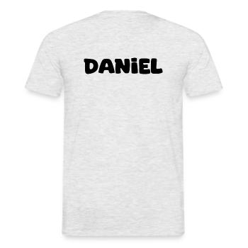 Nom - Daniel - T-shirt homme - gris chiné - Dos - AI Model Male 178 dark (178cm)