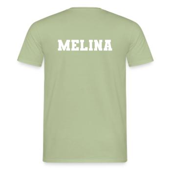 Nom - Melina - T-shirt homme - vert sauge - Dos - AI Model Male 178 light (178cm)