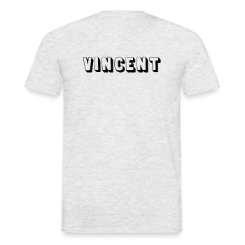 Nom - Vincent - T-shirt homme - gris chiné - Dos - AI Model Male 178 dark (178cm)