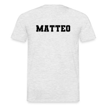 Name - Matteo - Men's T-Shirt - heather grey - Back - AI Model Male 178 dark (178cm)